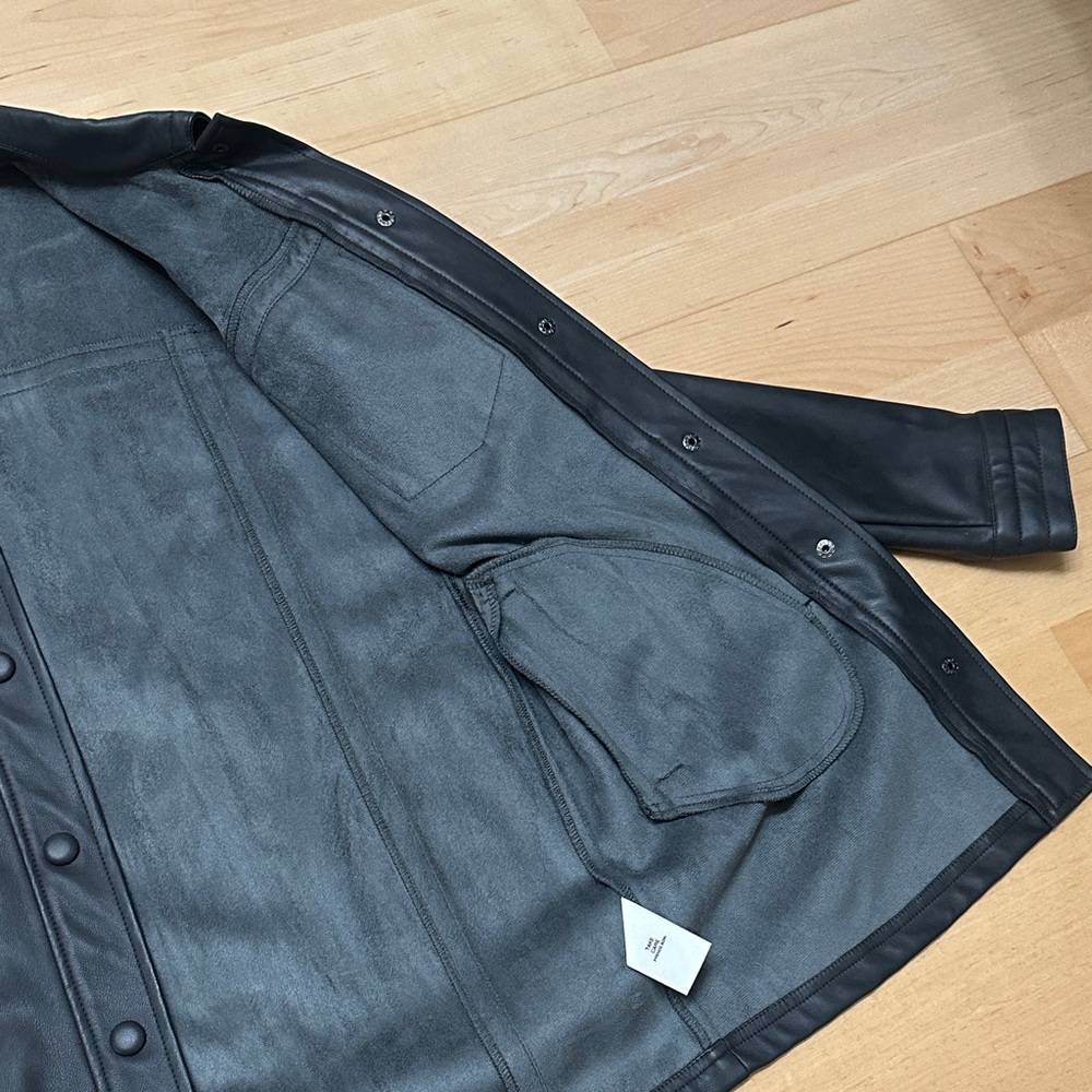 Avec Les Filles Black Leather Shirt Jacket | NWOT! - Picture 8 of 10